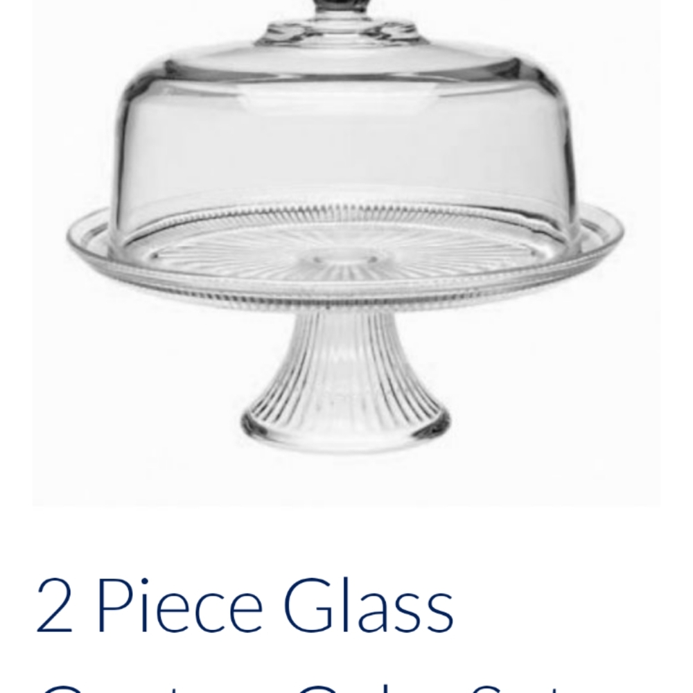 Anchor Hocking Canton Dome Covered Cake Stand and Punch Bowl Combo